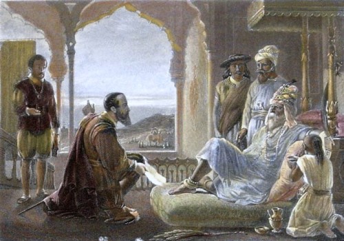 Vasco da Gama meeting the Zamorin of Calicut